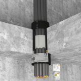 HENSOTHERM® Service Transit - Single penetration seal with service transit - wall